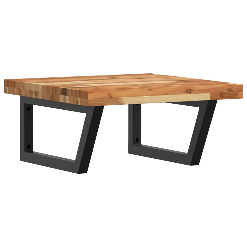 Maison Exclusive - Ripiano a Parete per Lavabo in Acciaio e Massello di Acacia - 2