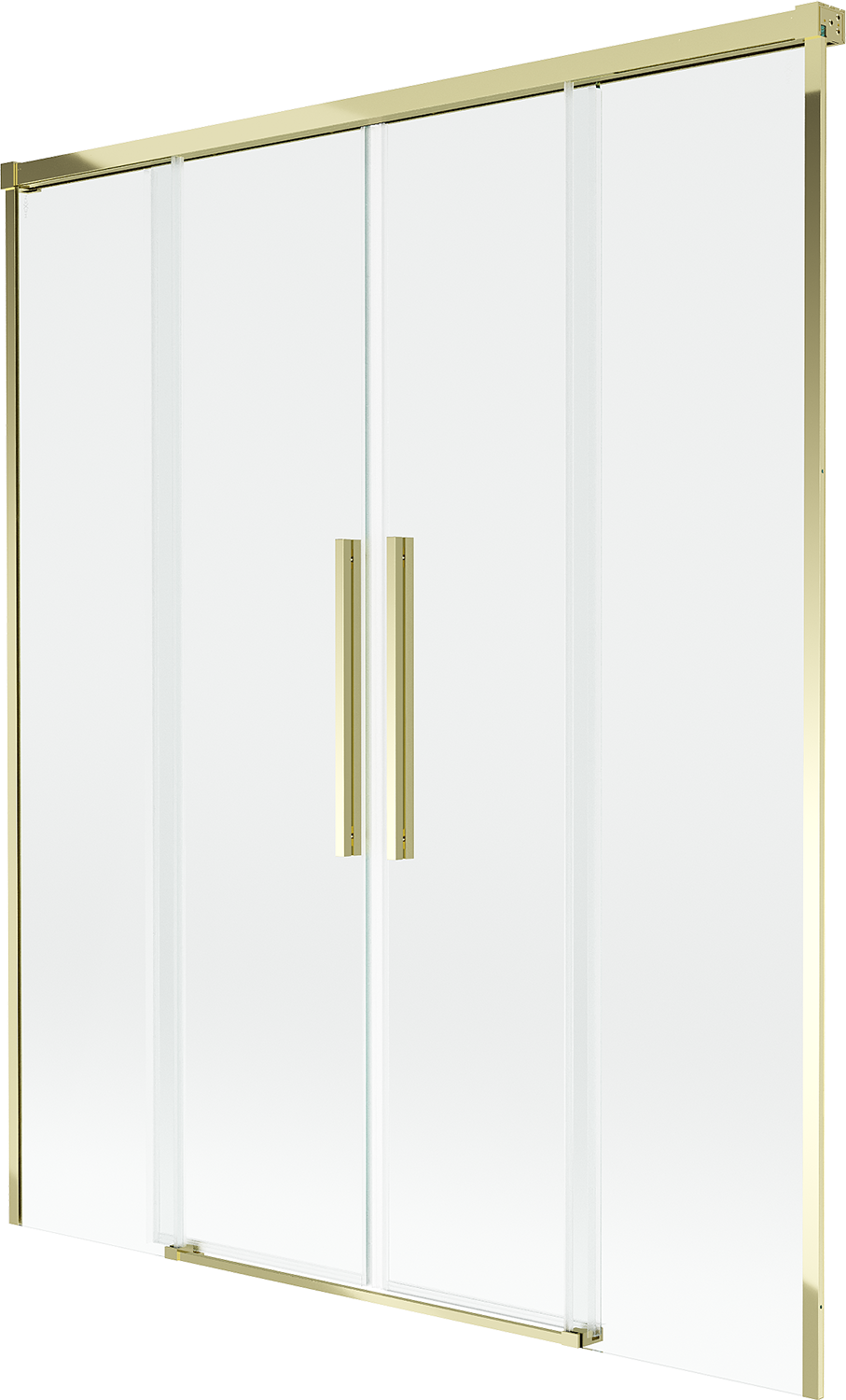 Mexen Rox parawan nawannowy 2-skrzydłowy rozsuwany 140 x 150 cm, transparent, złoty - 8C9-140-002-50-00