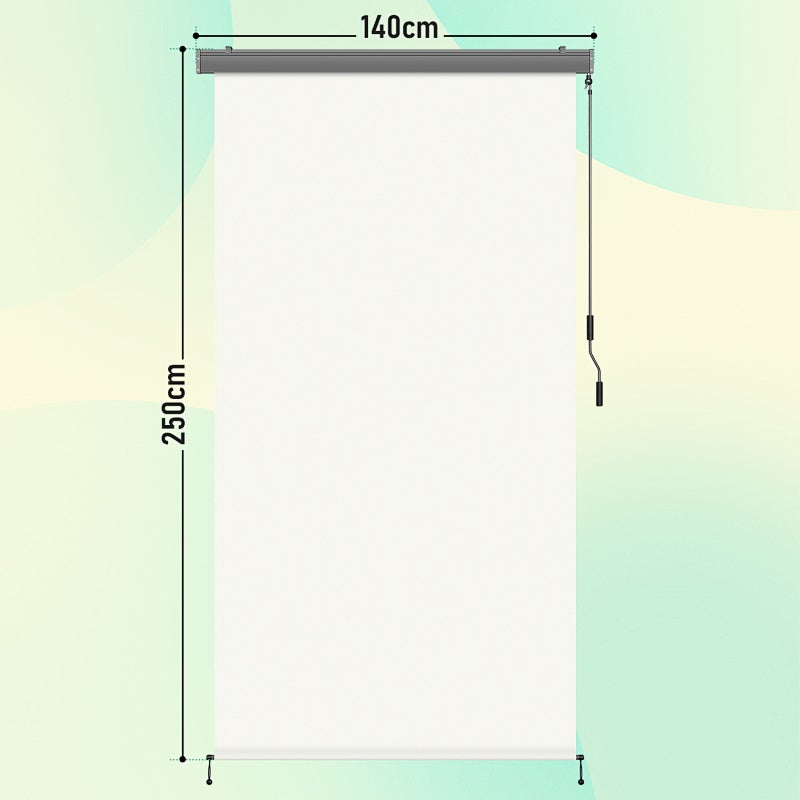 Store vertical 250x140cm enrouleur extérieur terrasse ou balcon Beige - 2
