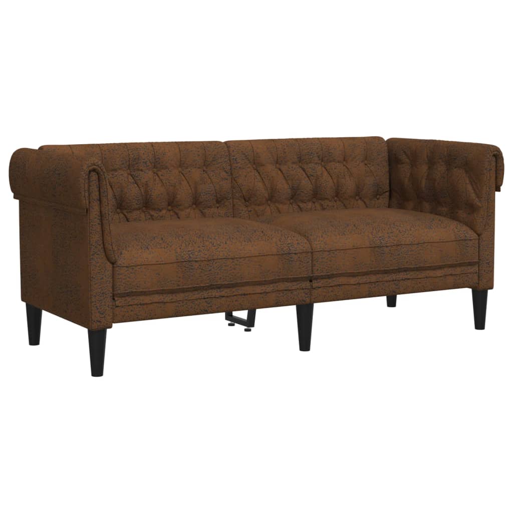 Sofá chesterfield de 2 plazas | sofá de salón | sofá de descanso tela marrón cfw704127