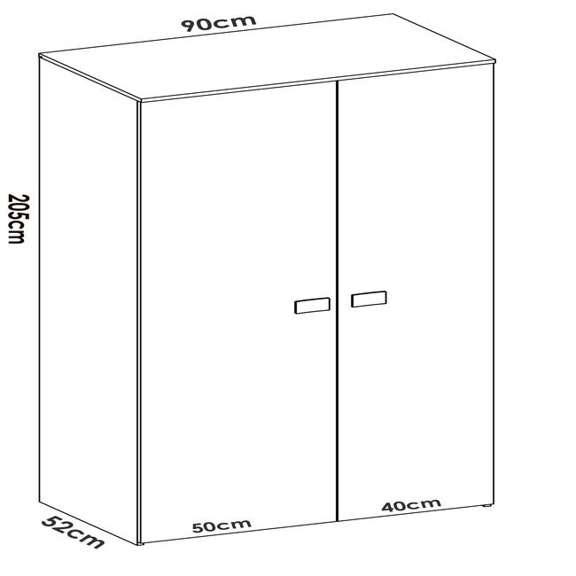 Ensemble Chambre Complète PEGANE (lit 190x90cm + Commode + Armoire + Table De Chevet) | Blanc Et Chêne Naturel | Mélaminé