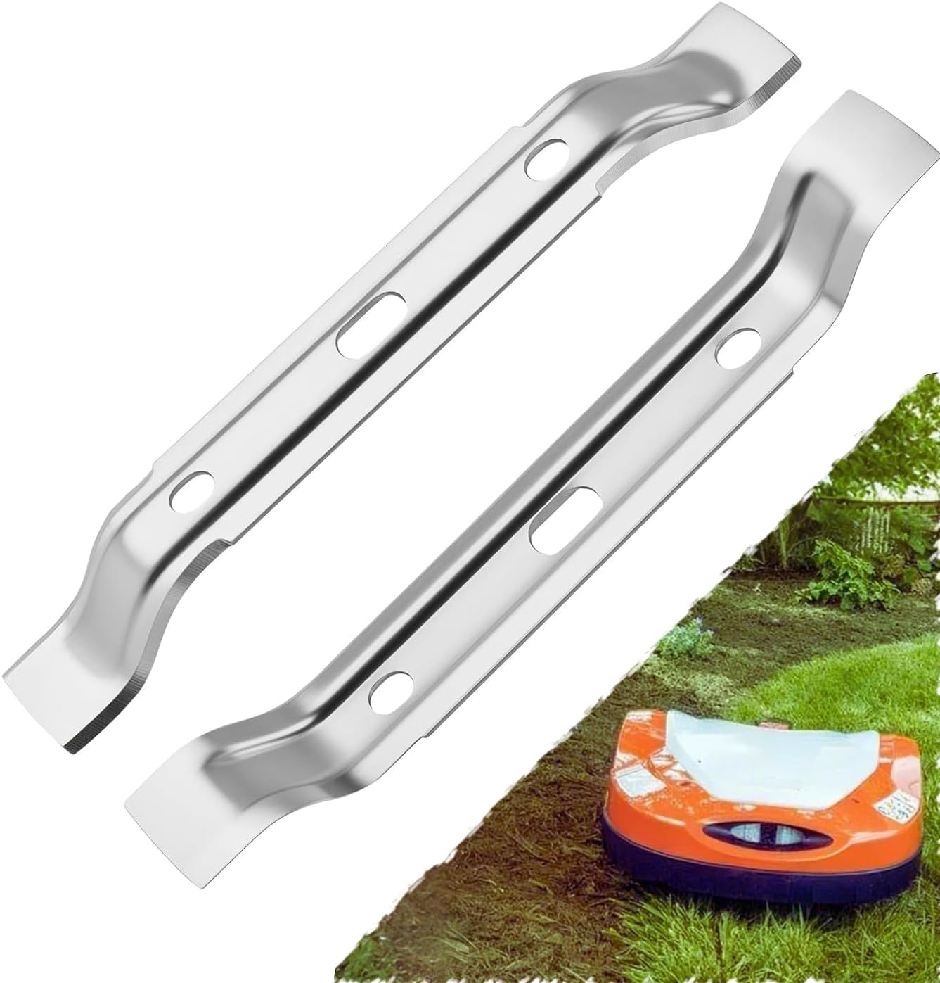 Sztuki ostrzy do kosiarki automatycznej, kompatybilne z kosiarkami Stihl iMOW RMI 422, 422P, 422PC, ostrza wymienne Viking MI 422, 200 mm, srebrne