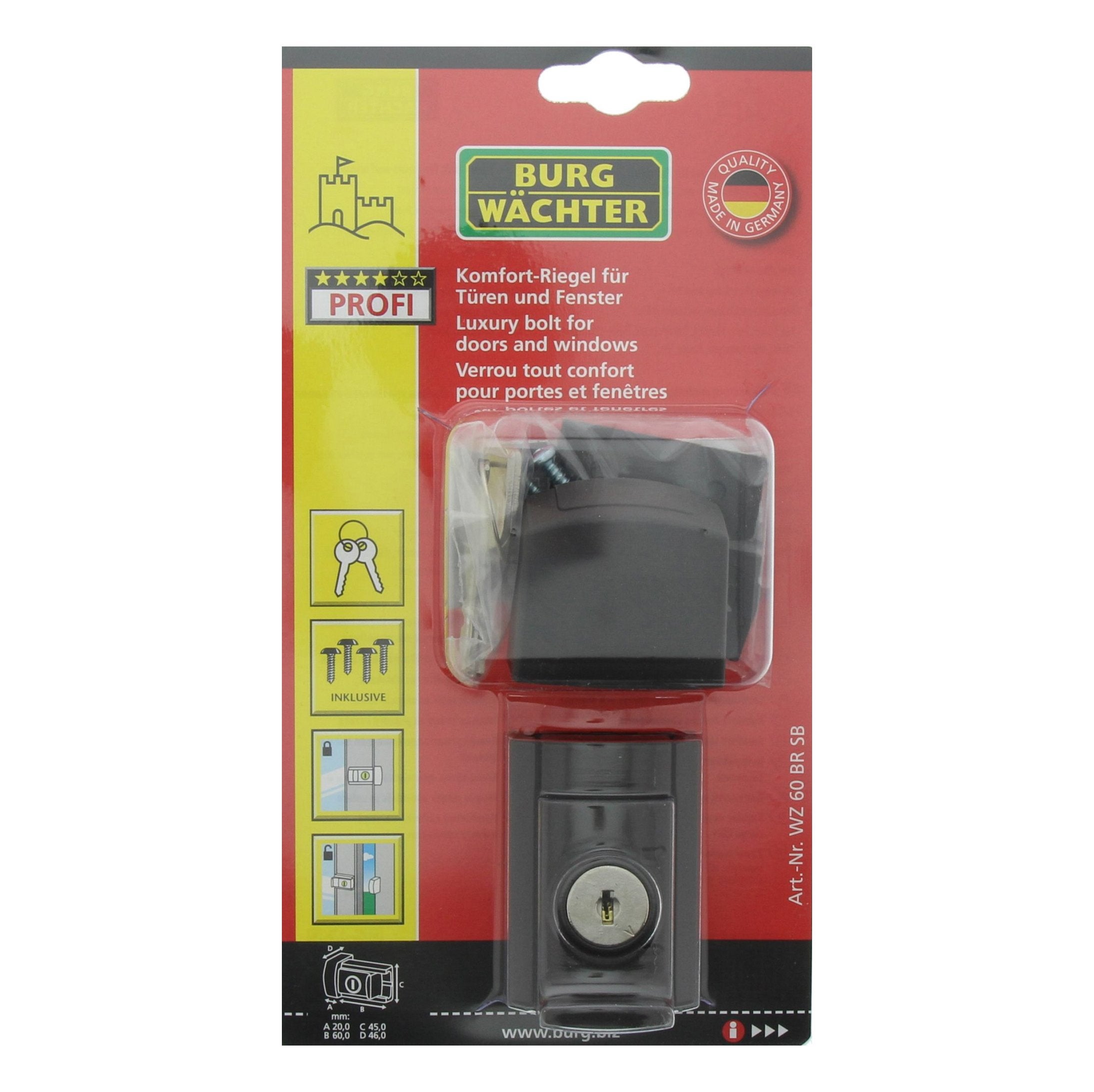 Burg Wächter Winsafe WZ 60 BR SB 38321 Barre blindée gris, marron - 4