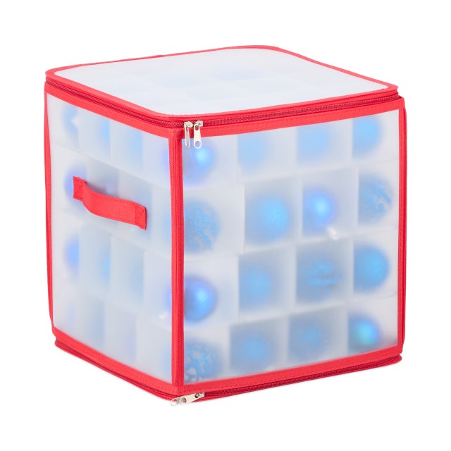 Boîte De Rangement Pour Boules De Noël, 64 Boules, H X L X P : 40 X 36 5 X 36 5 Cm Polyester Carton Rouge Relaxdays 99060593 Boîte De Rangement Pour Boules De Noël, 64 Boules, H X L X P : 40 X 36 5 X 36 5 Cm Polyester Carton Rouge Relaxdays 99060593