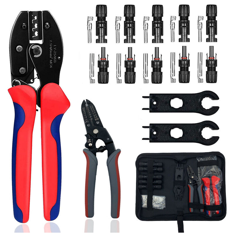 Kit de crimpado compatible con conectores de cable solar de 24 piezas