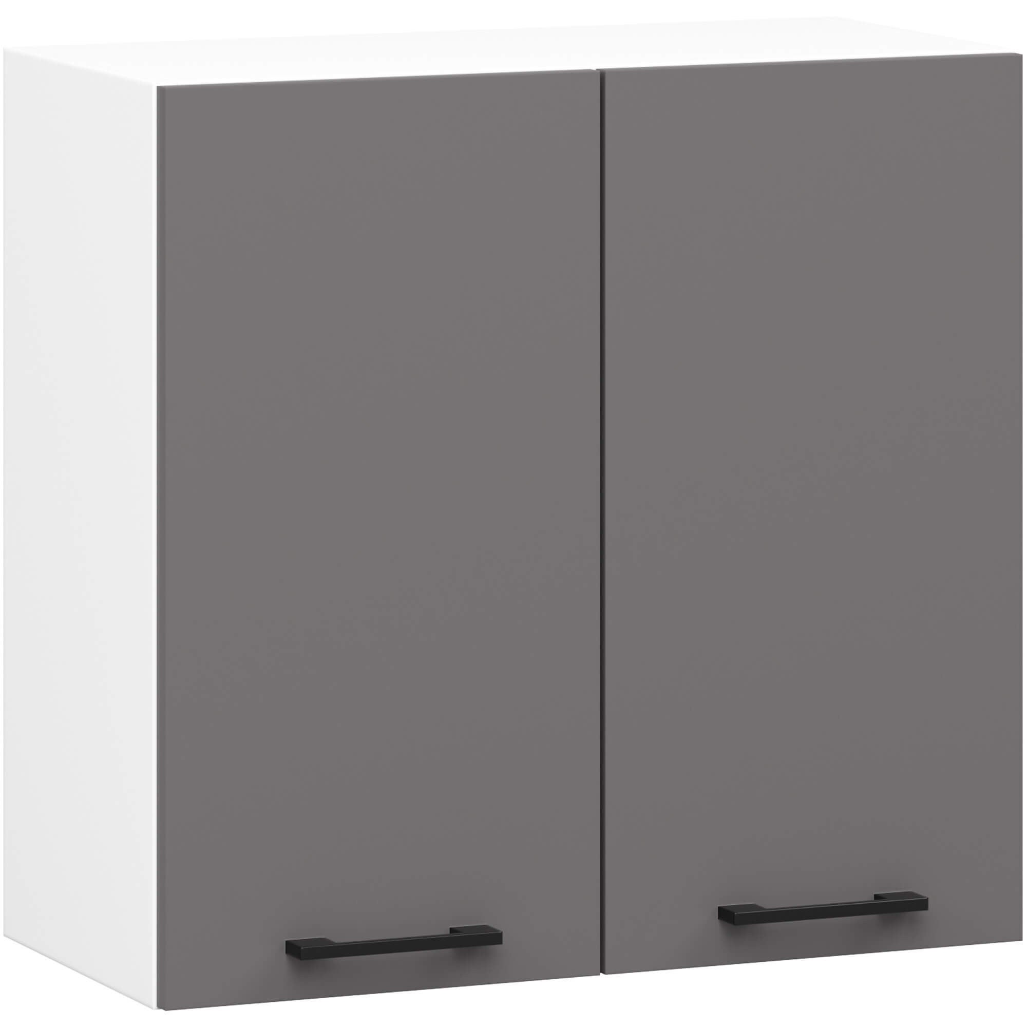 Szafka kuchenna AKORD W60 system OLIWIA Biała 60 cm 2 drzwi kolor Grafit Szary mat 2 półki 60x30x58 cm