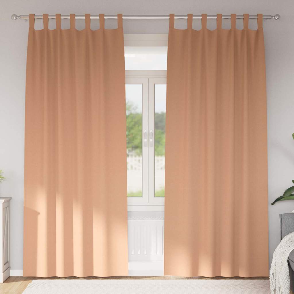 Firany blackout z kółkami 2 pcs Jasny Brąz 225 x 140 cm vidaXL