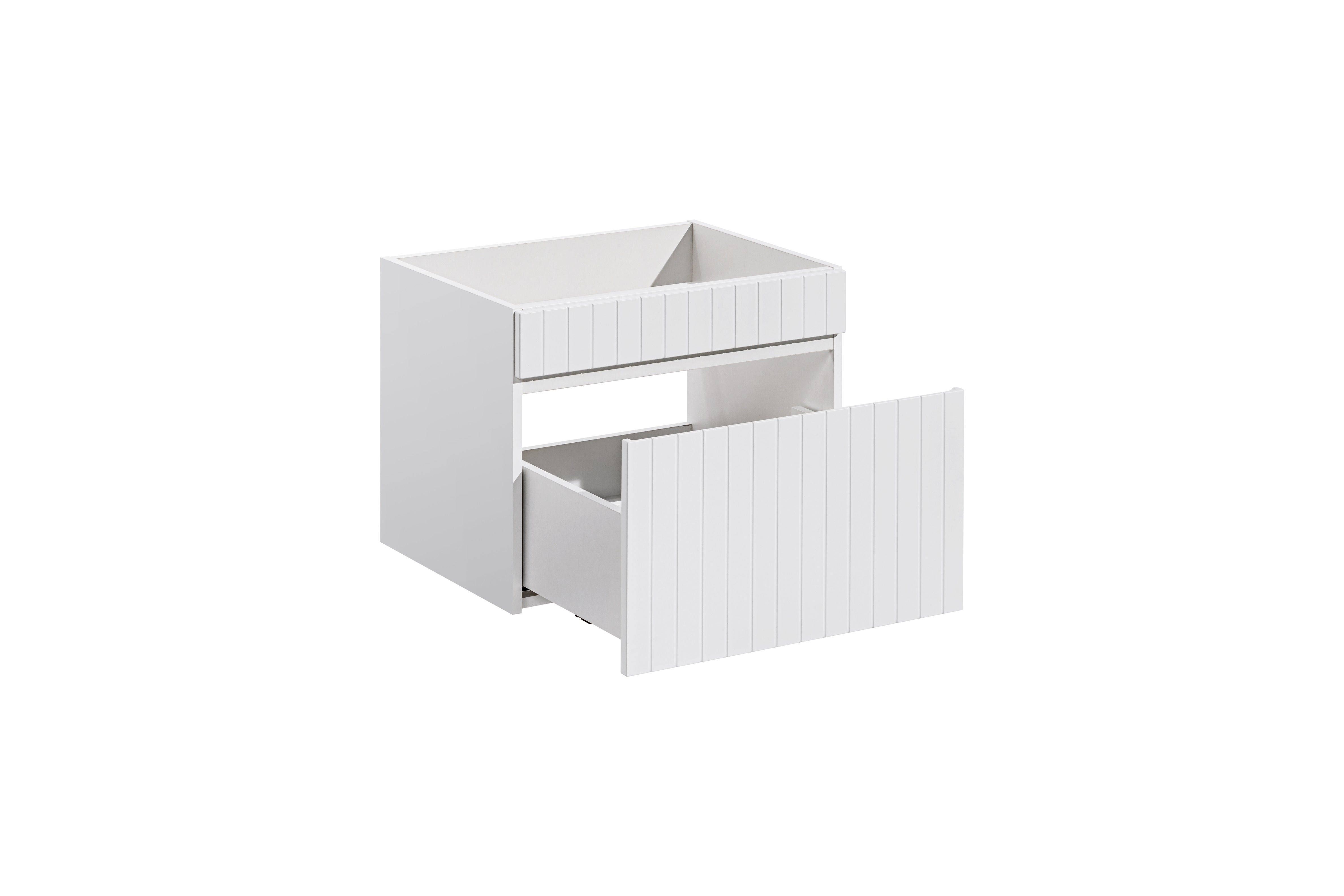Szafka łazienkowa ICONIC White 60 cm wisząca biała ryflowana szuflada - 3