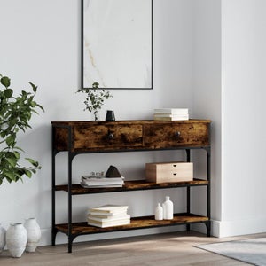 Tavolo Consolle VidaXL - Rovere Fumo, 105x30x75 Cm, Multistrato, Carico 80 Kg