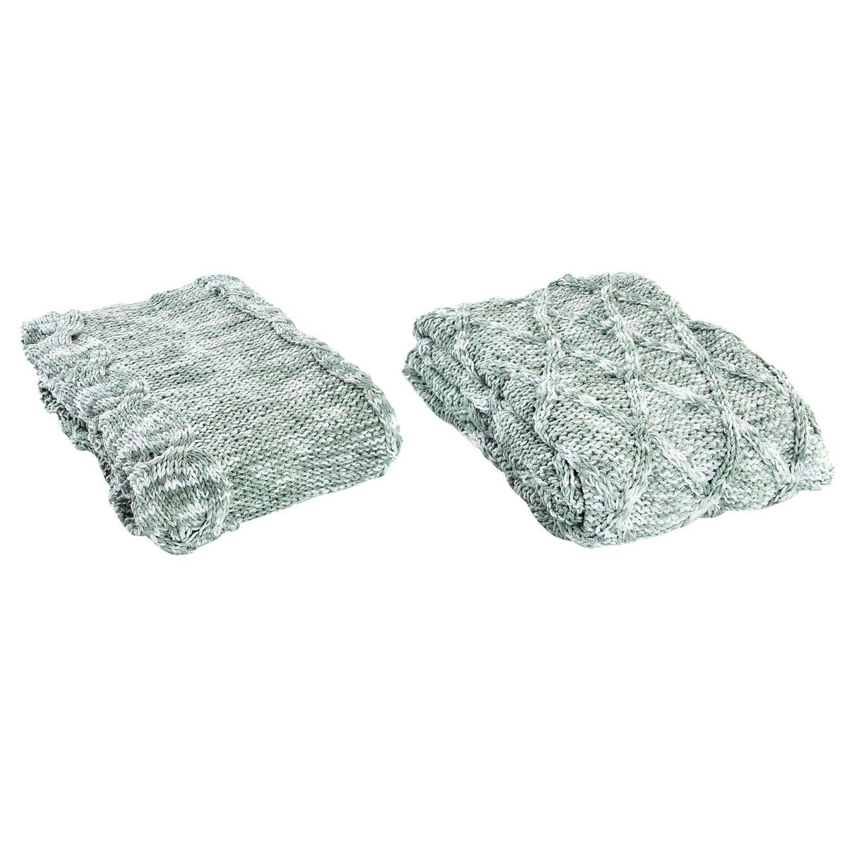 Manta dkd home decor 150 x 125 x 1 cm verde (2 unidades)