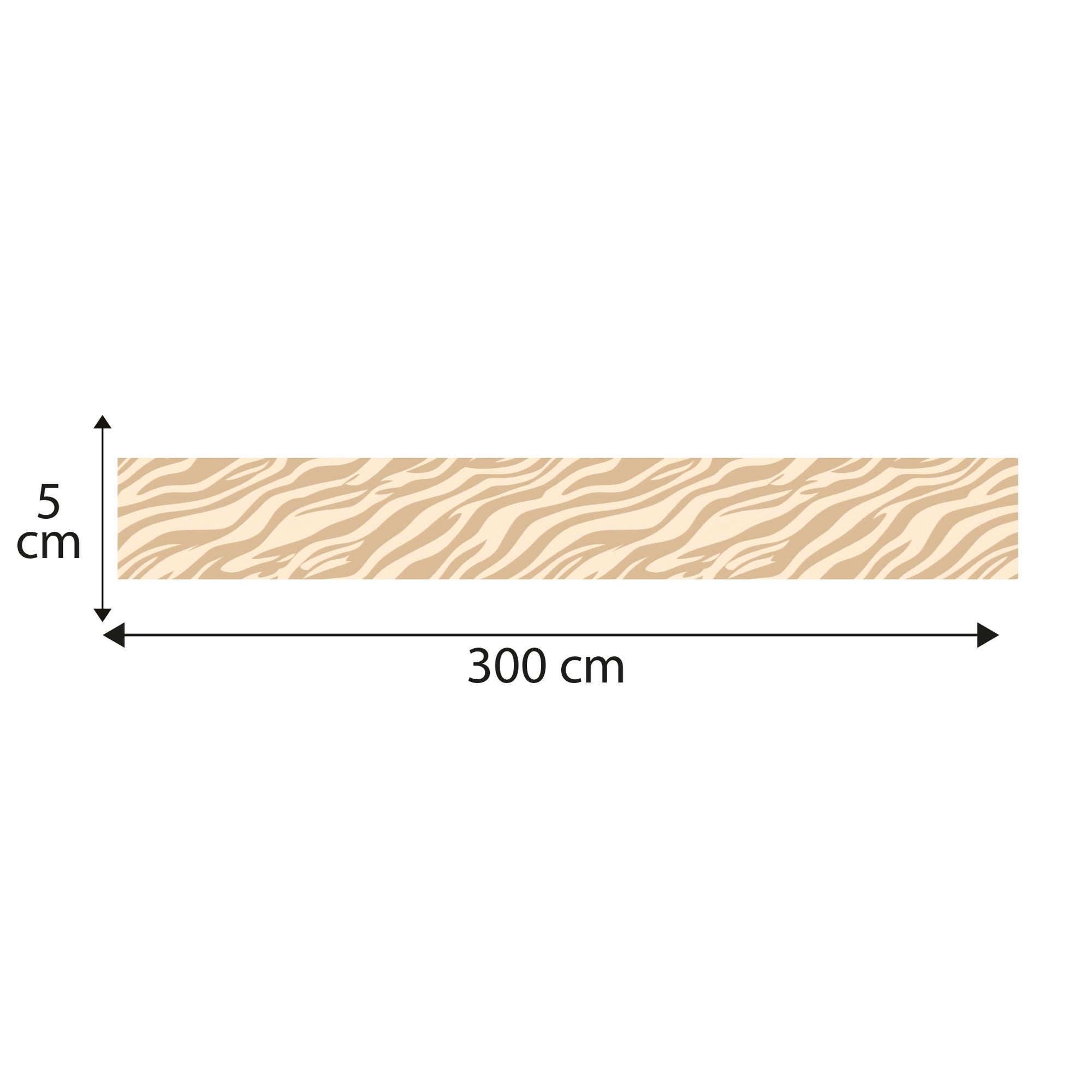 Cenefa adhesiva decorativa, cebra elegante para una tendencia exótica moderna, 5 cm x 300 cm - 5