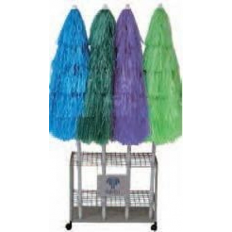 Ombrellone palo centrale Kenya in rafia Made in Italy - diametro 200 cm - fuxia - 2