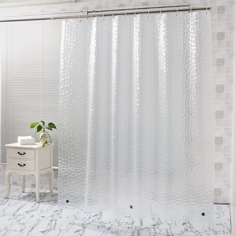 Zasłona prysznicowa anty-pleśniowa 180 x 200 cm Półprzezroczysta zasłona do wanny EVA Wodoodporna, zmywalna, 3D, z 12 pierścieniami Łazienka