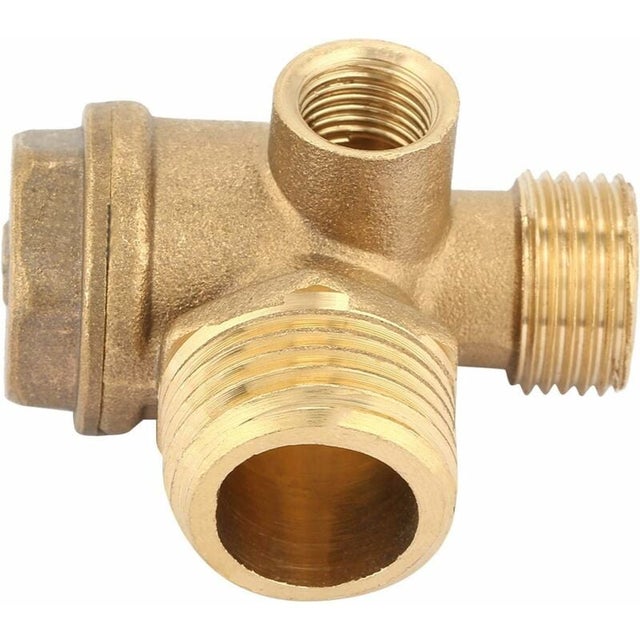 Clapet Anti-retour de Compresseur D'air, Compresseur D'air en Laiton à 3 Ports Clapet Anti-retour Fileté Mâle Clapet Anti-retour en Laiton