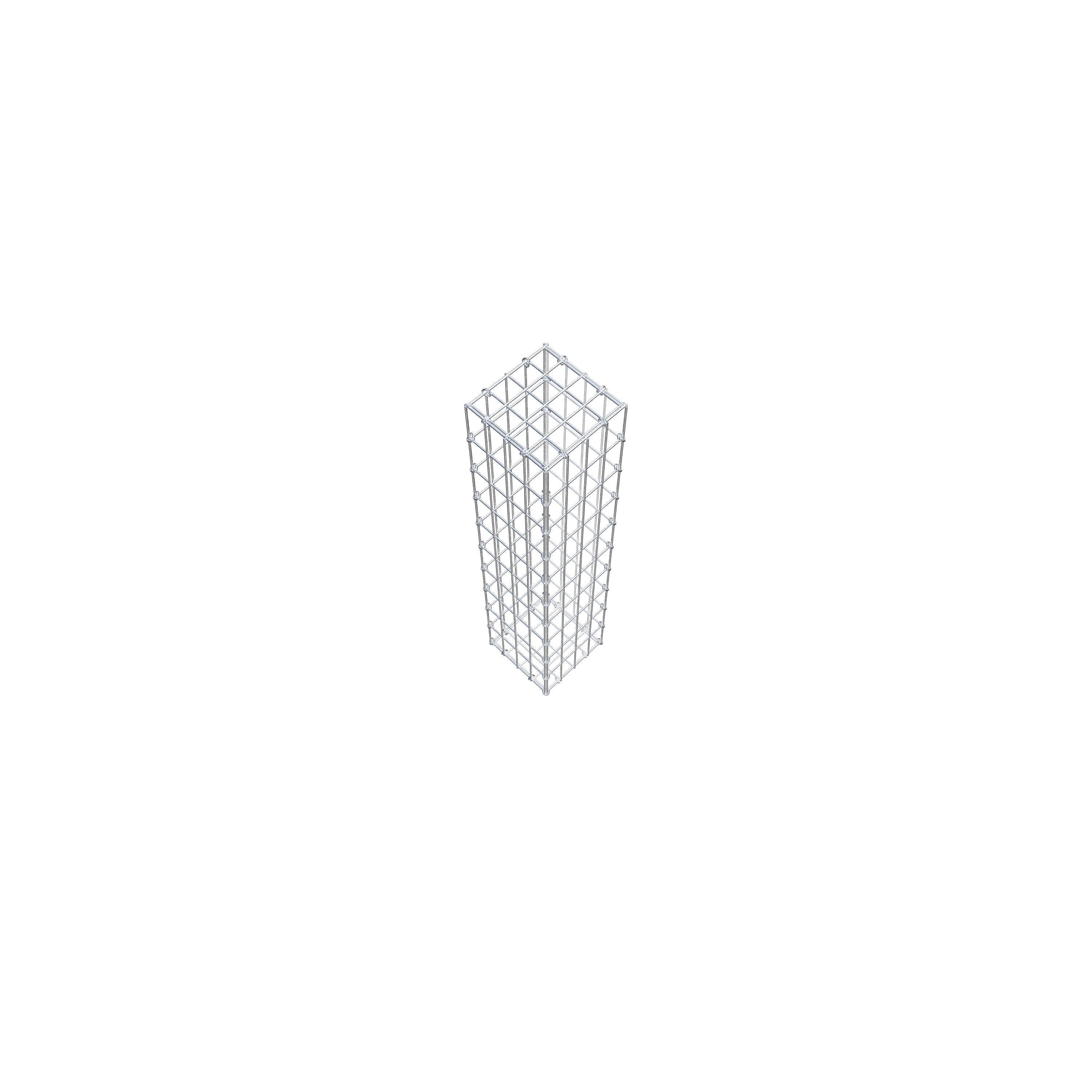 Gavión de acero galvanizado 100x20x20cm (LxAxP), malla 5 x 10cm, Anillo en C, jaula metálica para muro o jardín - 4