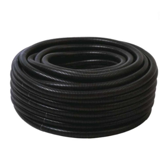 Tubo corrugato guaina cavi elettrici pieghevole pvc autoestinguente nero *** diametro : 20 millimetri, lunghezza : metri 10