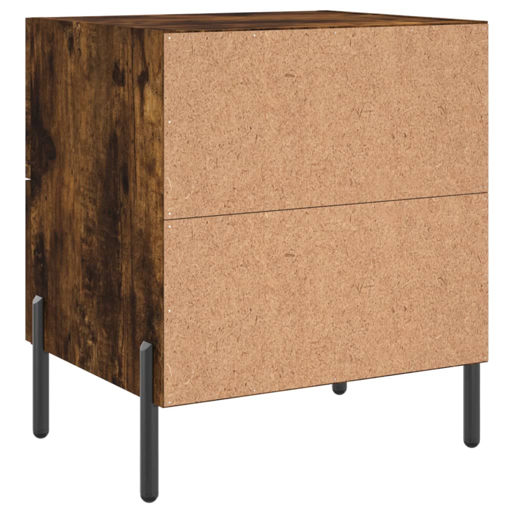 Maison Exclusive - Table de chevet chêne fumé 40x35x47,5 cm bois d’ingénierie - 8