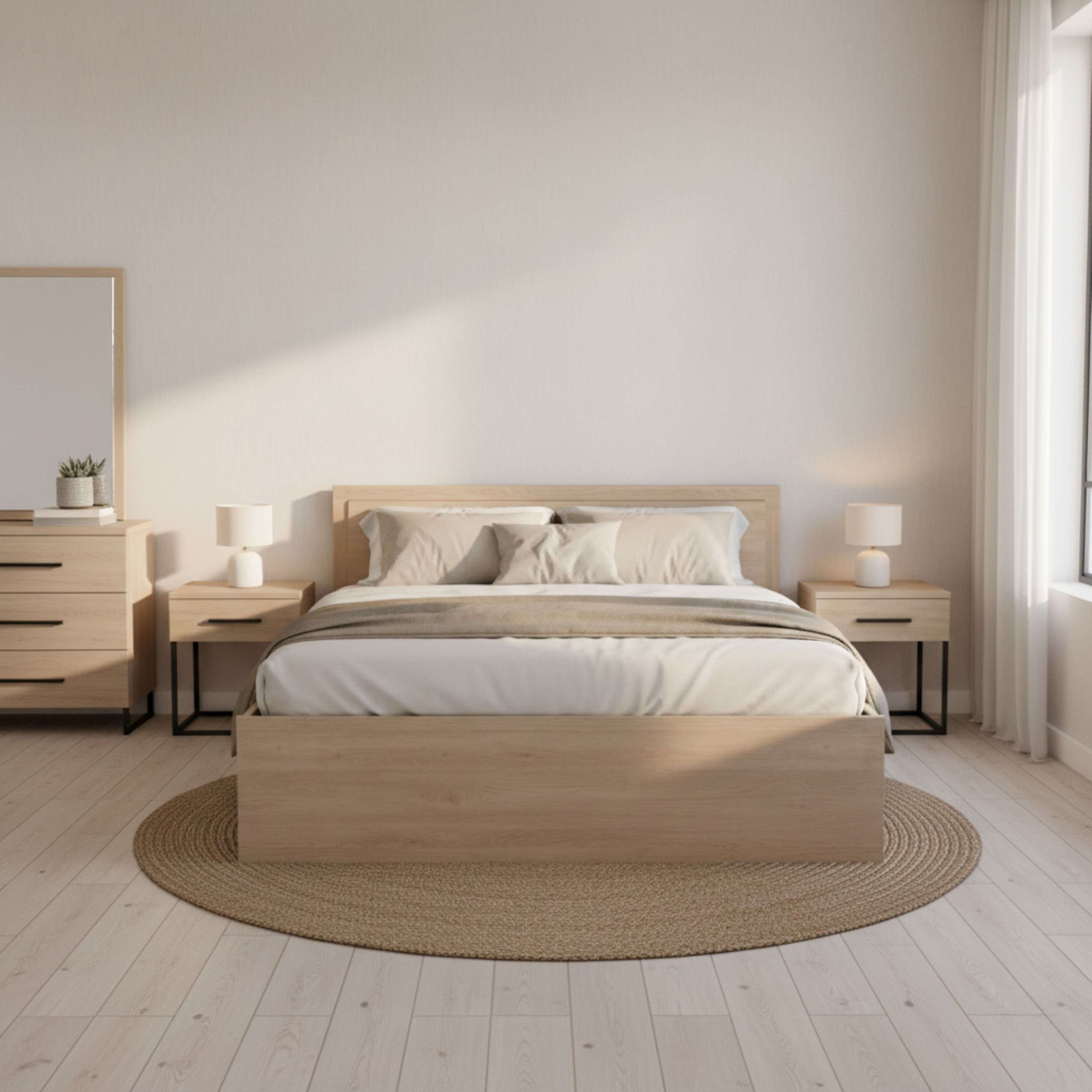 Cama de Matrimonio Modelo Baltic en Roble Brooklyn 135-140x190 cm - 6