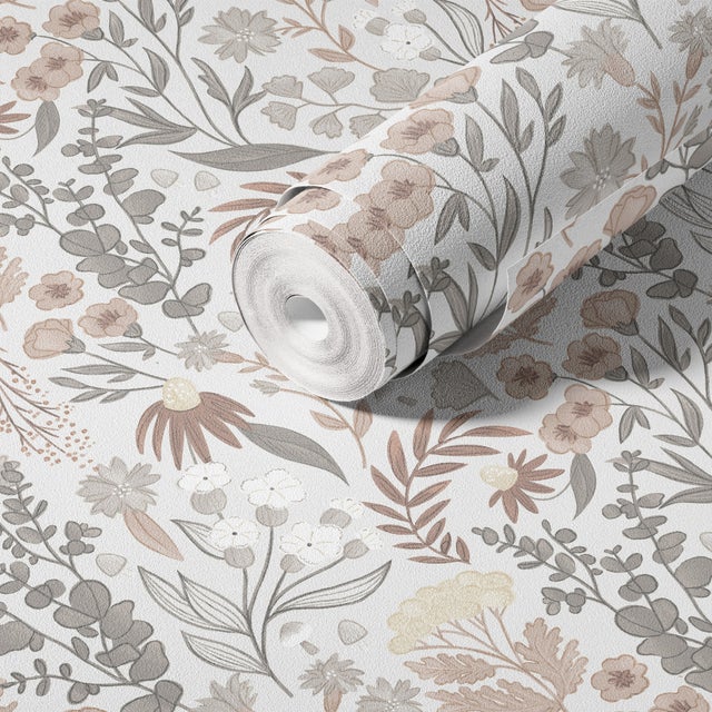 Papel pintado de PVC – Flexible y fácil de aplicar – Autoadhesivo – Resistente al moho – Diseño floral – Adhesivo decorativo – (45 x 300 cm)