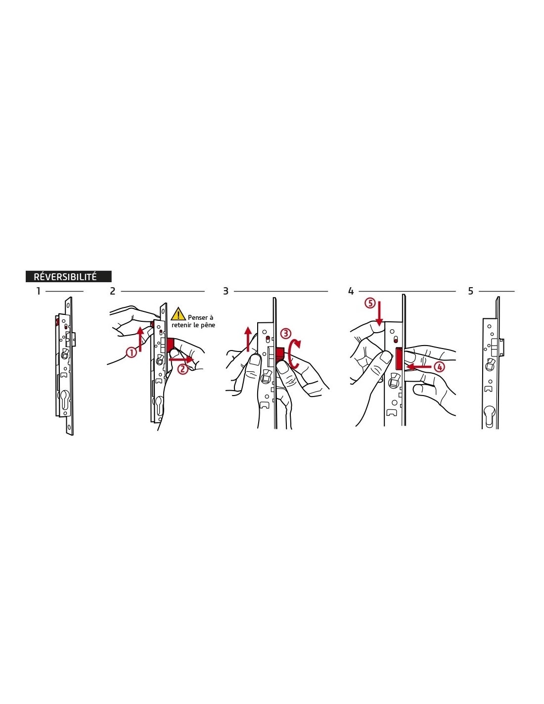 Serratura antipanico reversibile THIRARD - asse 65 mm - quadro 9 - interasse 72 - 1740 - 4