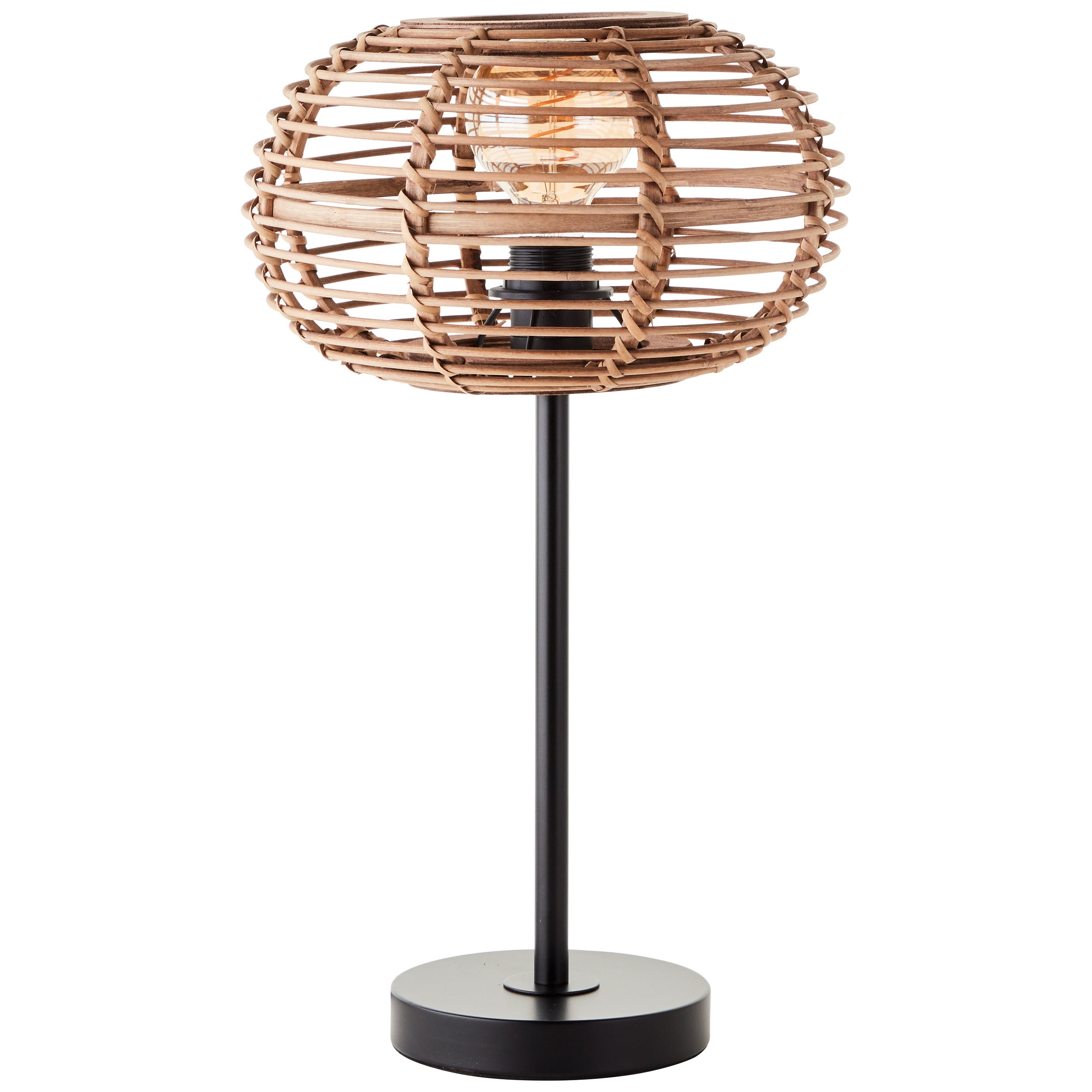 Brilliant lampa stołowa Woodball 1 lampa czarny mat/bambus aluminium/brąz metal 1x A60, E27, 40 W - 2