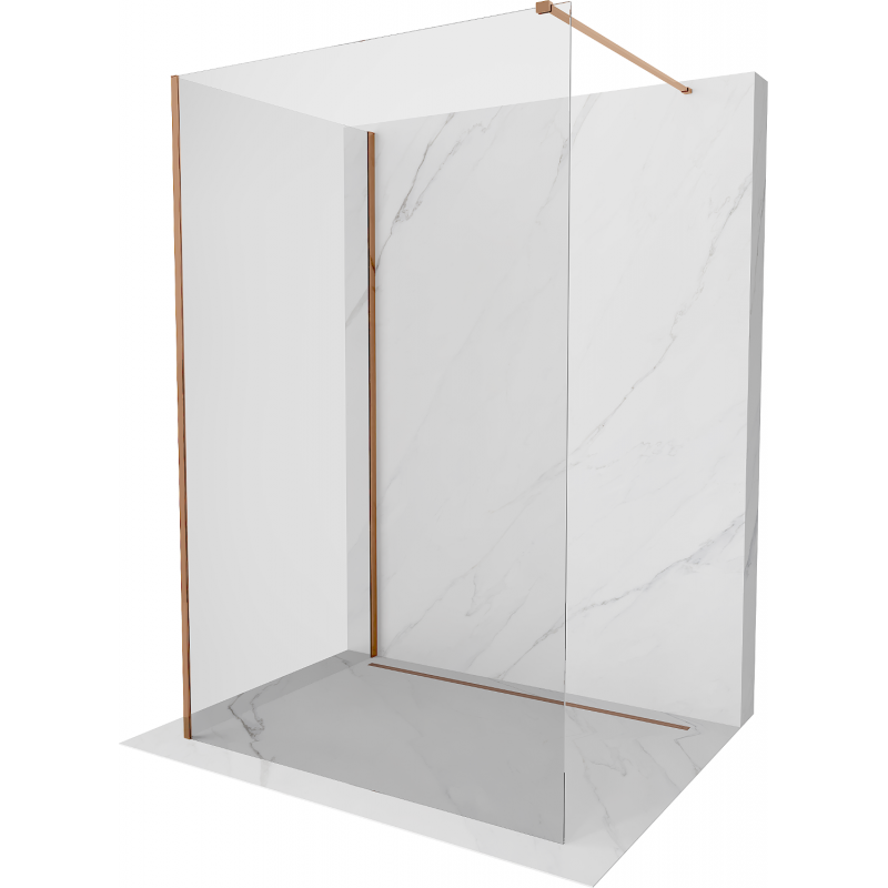 Mexen Kioto ścianka prysznicowa Walk-in 120 x 70 cm, transparent, różowe złoto - 800-120-212-60-00-070
