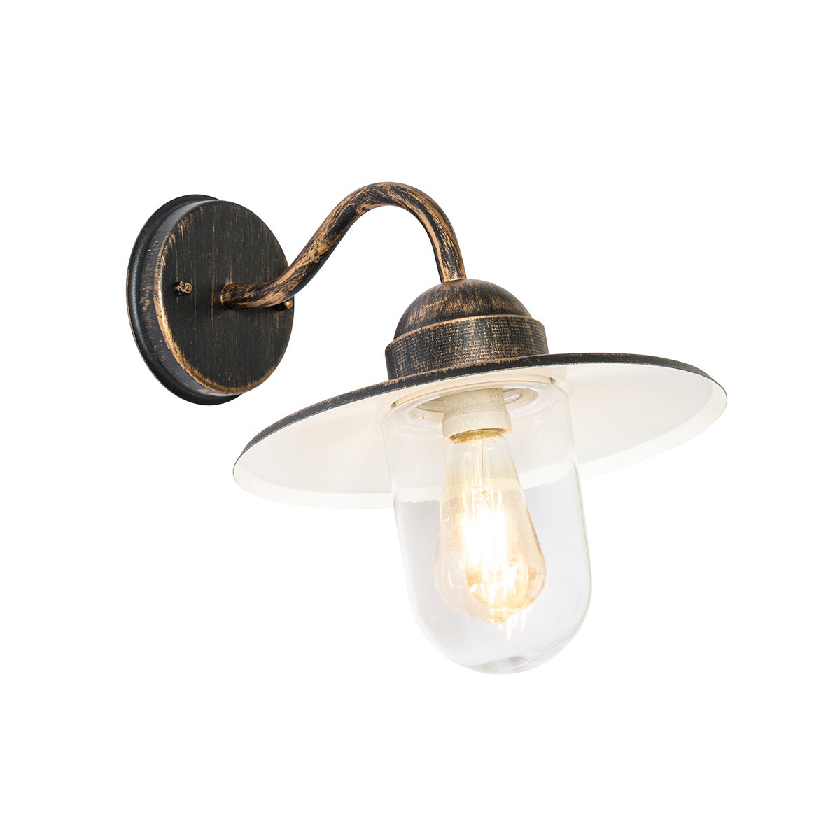Qazqa country-rustic lampa ścienna zewnętrzna IP44 do ogród - Kansas - gold, max. 60w, kompatybilny z żarówką LED, e27, 29.4cm