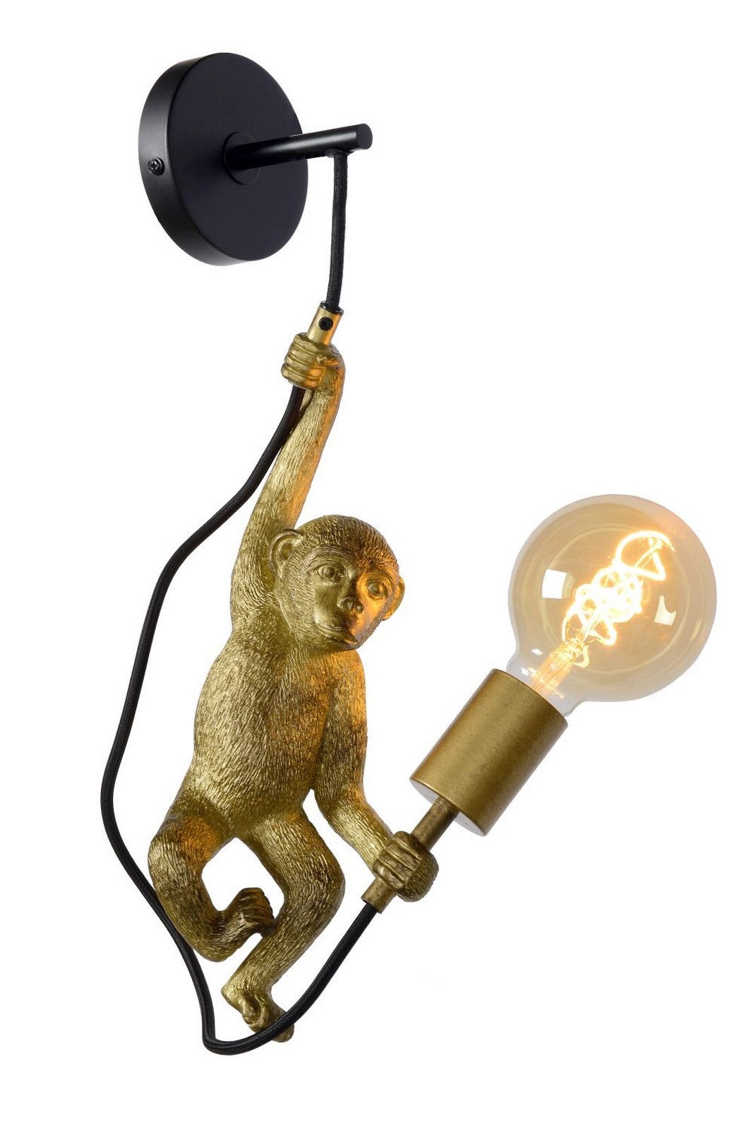 Kinkiet EXTRAVAGANZA CHIMP czarno-złoty-odcienie złota 1xE27x40W metal wym:48,5x17,6x14cm IP20 Lucide