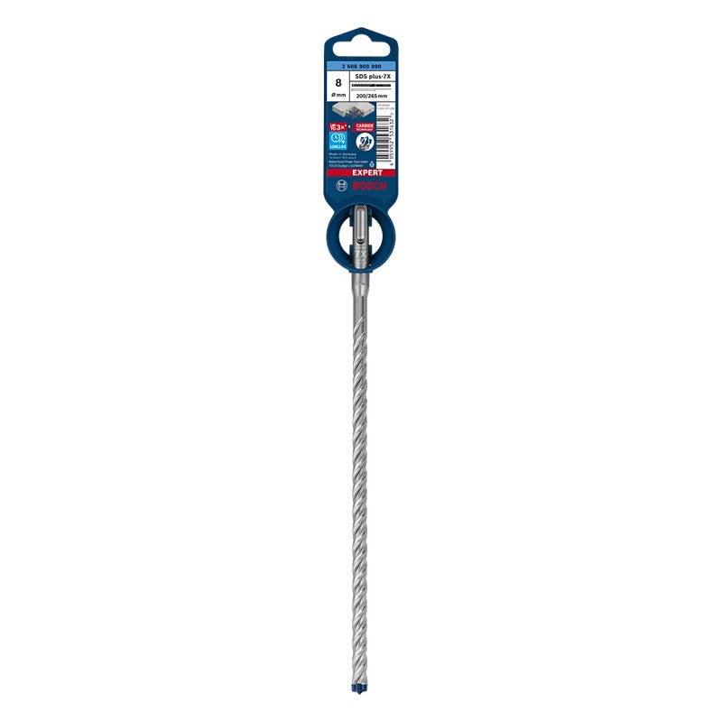 Foret béton 4 taillants sds-plus 7x expert bosch 12x100x166 mm - 2608900109 - 2