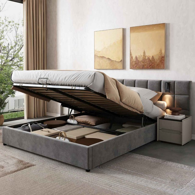 Con Comodini Integrati Letti King Size Con Contenitore Testata