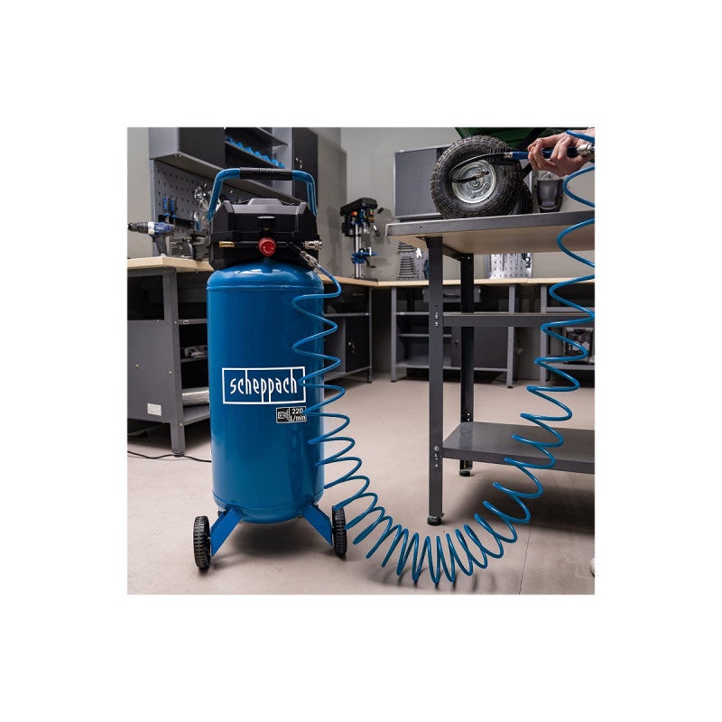 Scheppach Compresseur vertical portatif HC51V – Moteur puissant 1500W – Sans huile – Cuve de 50 L – 10 bar – 220 L/min - 2