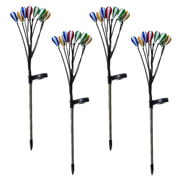 4 sztuki dekoracji zewnętrznej LED w kształcie balonu na ogrzane powietrze, solarna lampa trawnikowa, girlanda ogrodowa - ciepłe światło - 10 główek