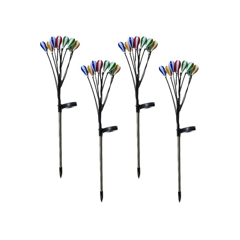 4 sztuki dekoracji zewnętrznej LED w kształcie balonu na ogrzane powietrze, solarna lampa trawnikowa, girlanda ogrodowa - ciepłe światło - 10 główek