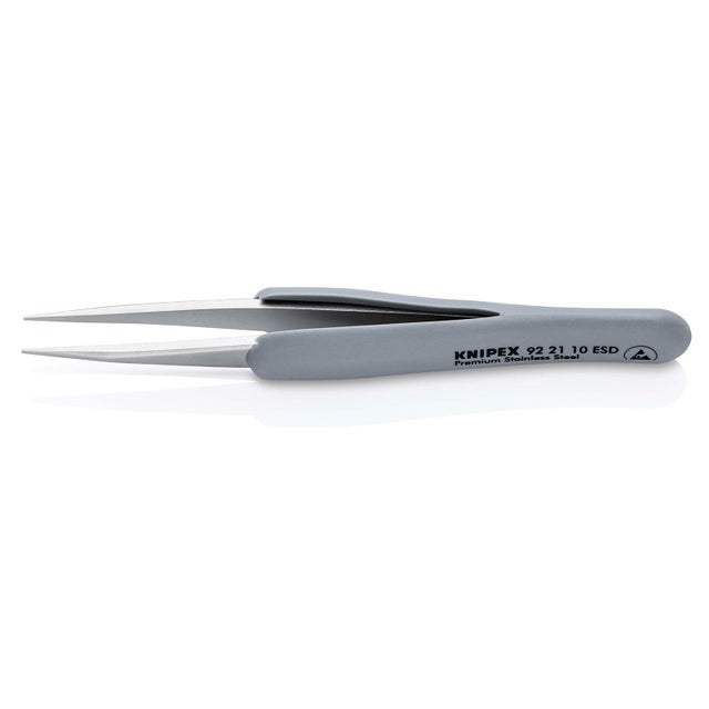 Knipex pincette en caoutchouc ESD acier inoxydable 123 mm - 92211...