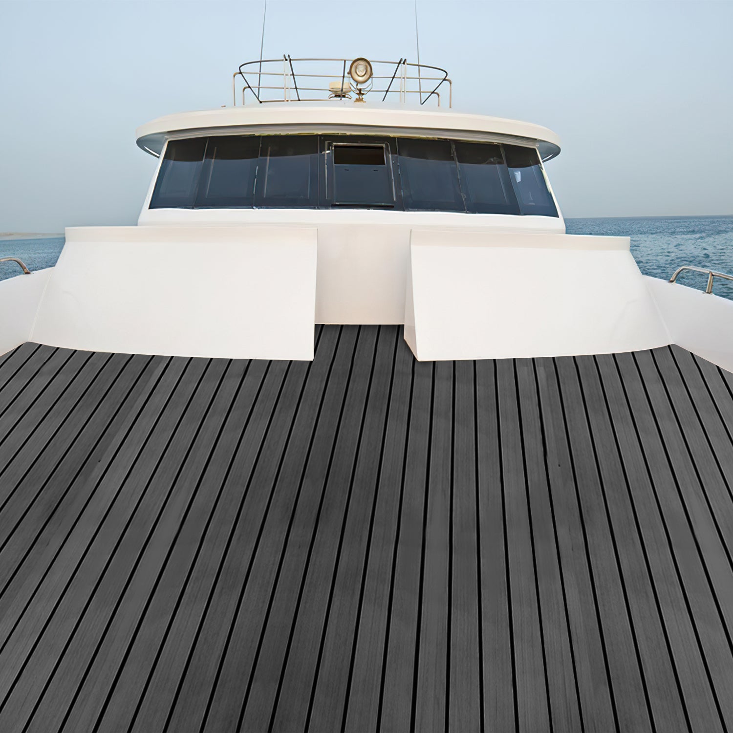 Tapis de Sol Tapis de Pont en Mousse EVA Teck Yacht Tapis de Sol Auto-Adhésif 240x90cm Gris foncé - 4