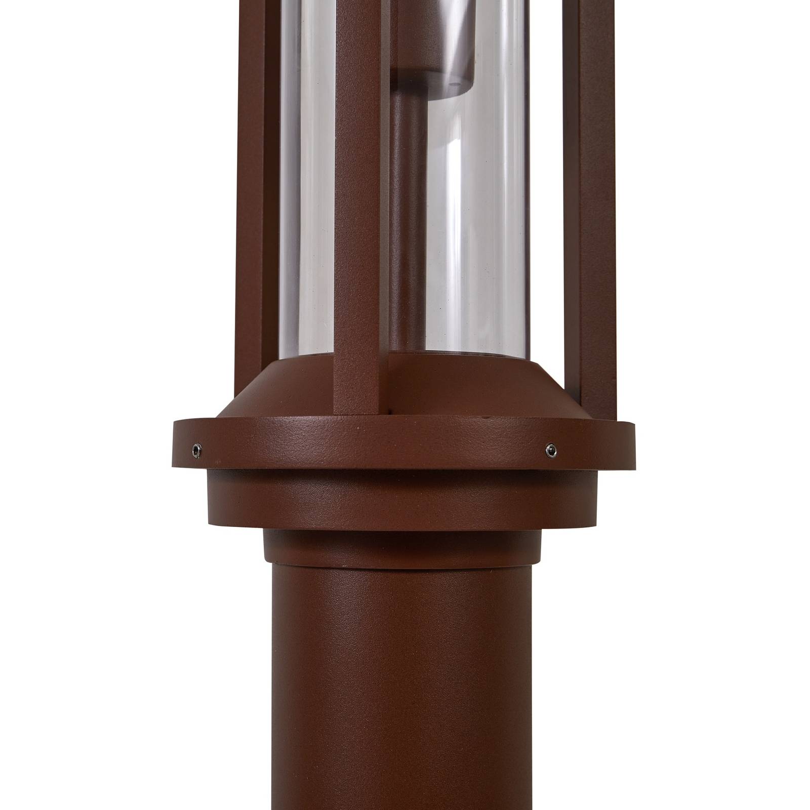Lucande lampada da esterno Alivaro, color ruggine, 220 cm, E27, IP65, Candelabro, lampada da esterni - 6