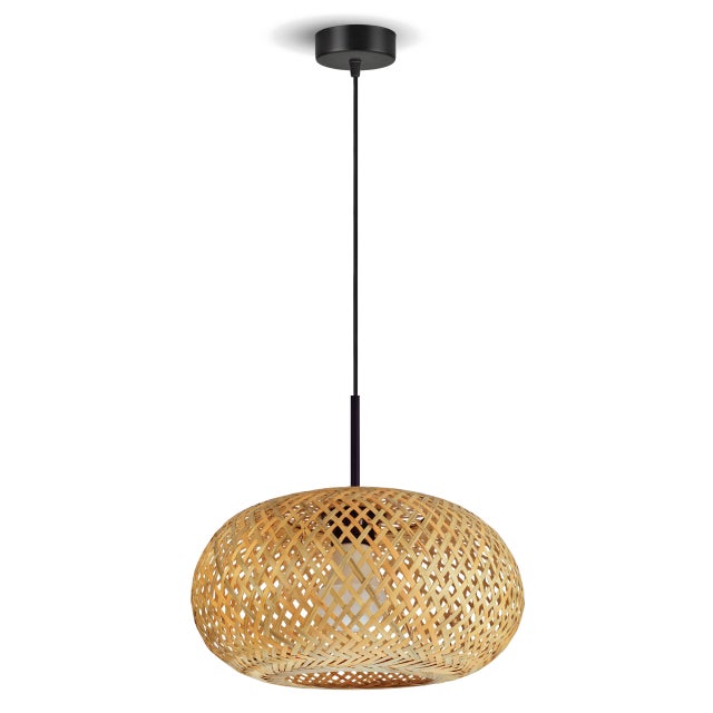Lampa sufitowa wisząca bambusowa pleciona boho 40cm naturalna 580-ez400 led