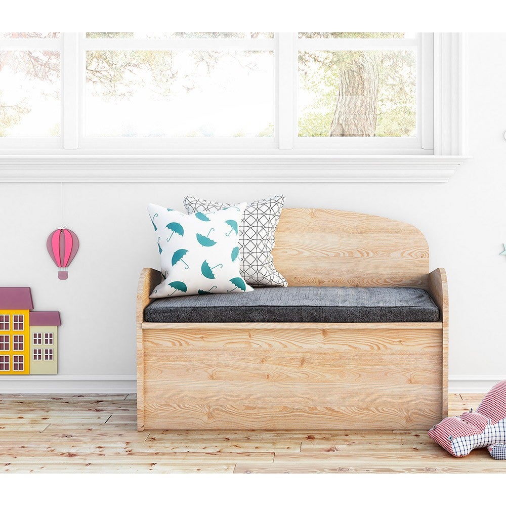 Combiné banc coffre déco en pin 90x62x38cm astigarraga - 2