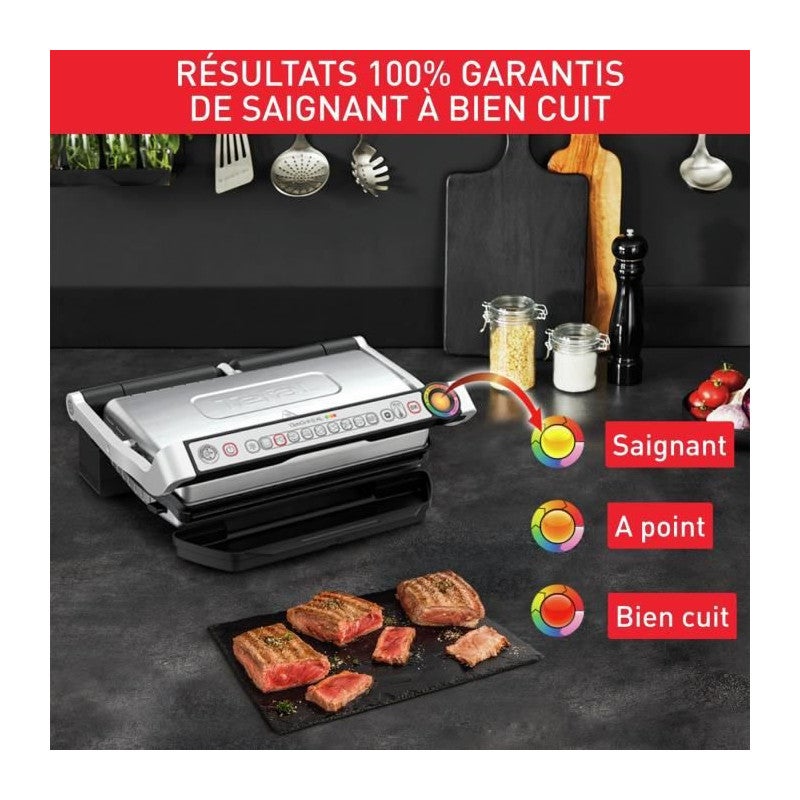 TEFAL GC724D12 Optigrill+ XL Grill viande, 9 programmes, Mode manuel, Decongelation, Surface de cuisson XL, Accessoires inclus - 3