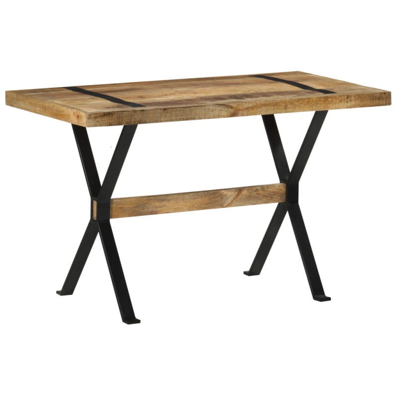 Tavolo Da Pranzo Industriale In Legno Acacia 180x90cm - Stile Vintage Con Gambe Metalliche - Foto 9