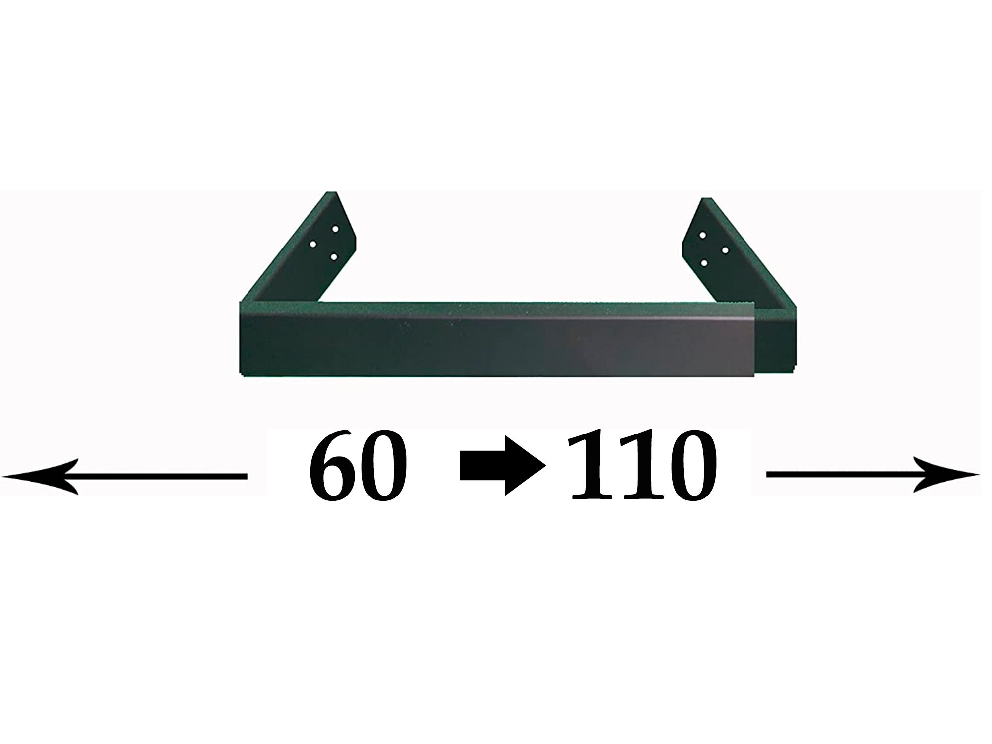 BARRA ORIZZONTALE PER FINESTRA ESTENSIBILE E REGOLABILE IN NERO DA 60 A 110 Cm - 2