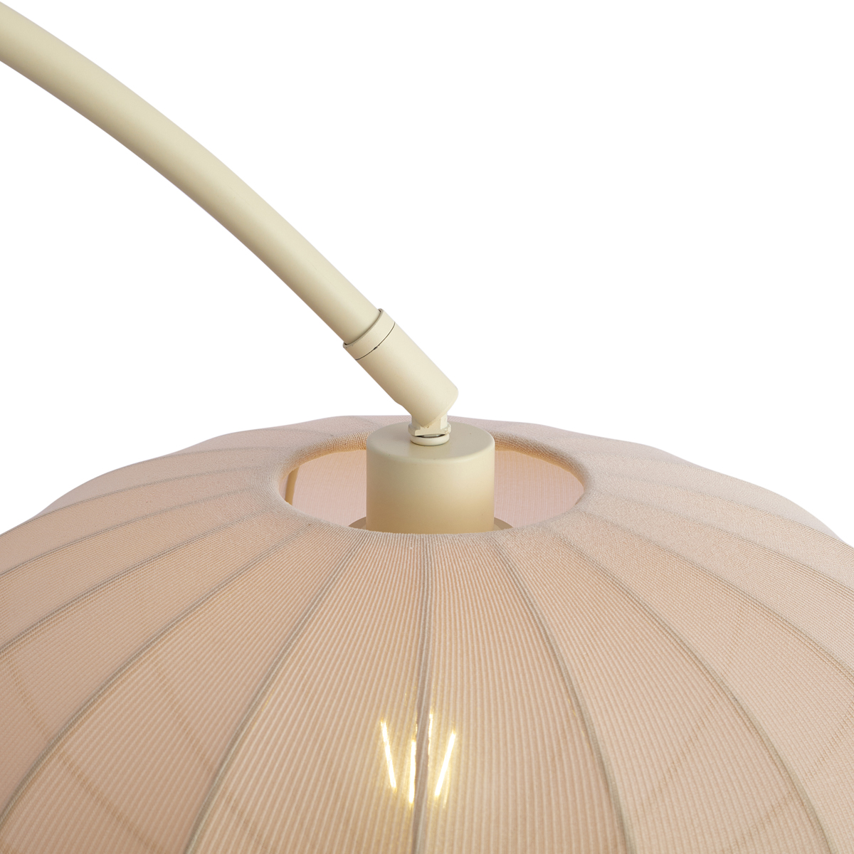 Lampadaire arc Japandi beige avec abat-jour - Bida - 4