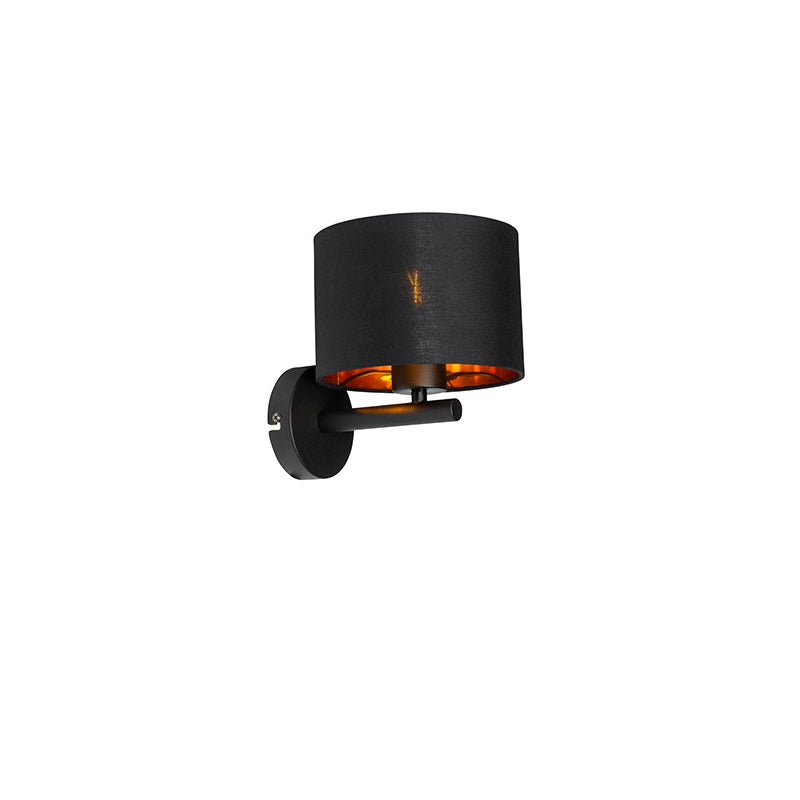 Qazqa nowoczesny lampa ścienna - Vt - czarny, okrągły, max. 60w, kompatybilny z żarówką LED, e27, 17cm, IP20 oświetlenie