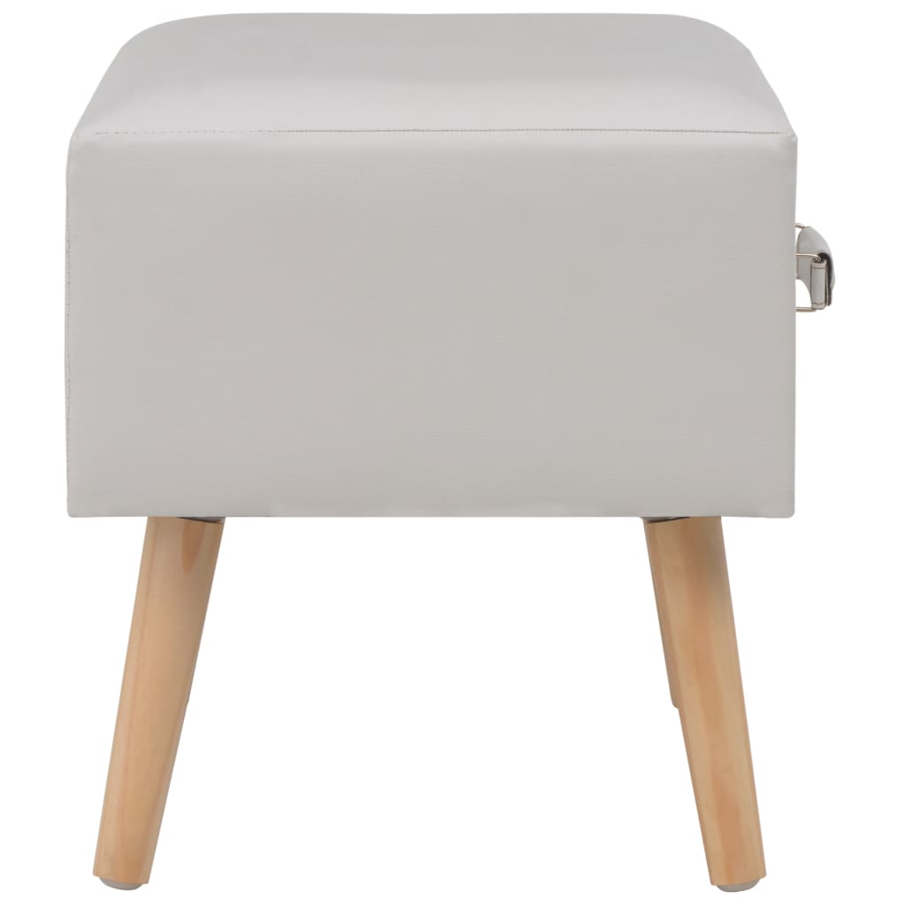 Table de chevet，Table d'appoint, Table de nuit pour Salon Chambre Blanc 40x35x40 cm Similicuir579632 - 5