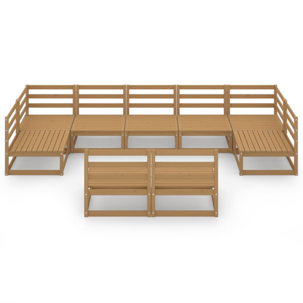 Salon bas de jardin en Bois Marron 8 personnes - 7