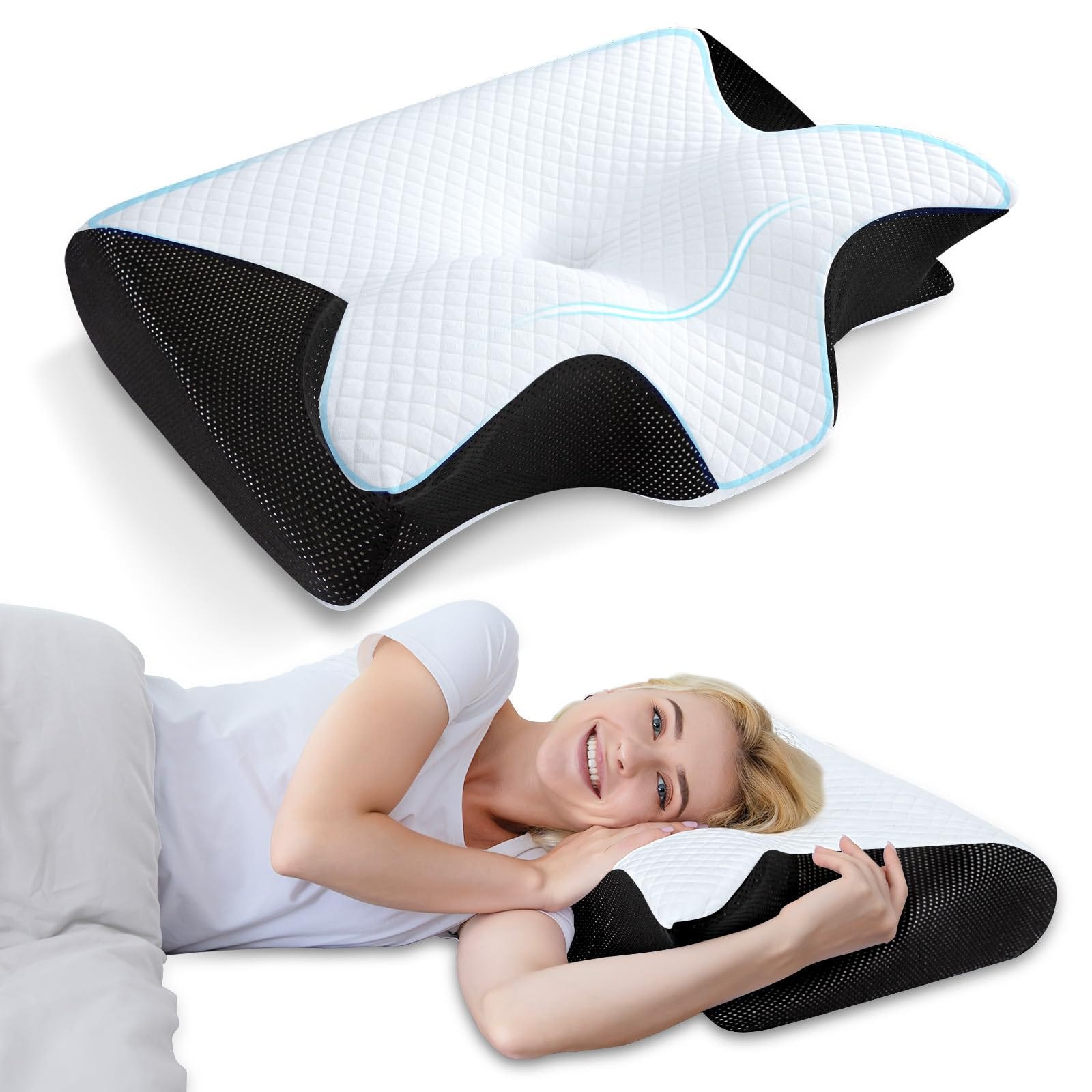 PILOCAL - Oreiller Cervical Ergonomique 3 En 1 En Mousse Mémoire Forme Avec Soutien Du Cou Et De La Colonne Vertebrale 8435527826574 PILOCAL - Oreiller Cervical Ergonomique 3 En 1 En Mousse Mémoire Forme Avec Soutien Du Cou Et De La Colonne Vertebrale 8435527826574