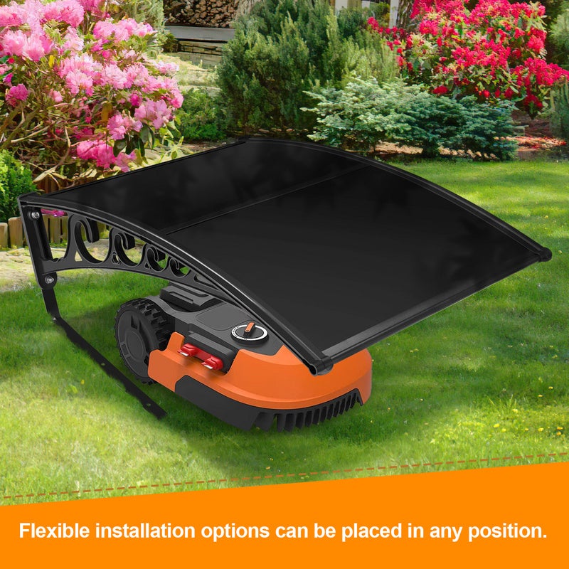 Garage de tondeuse pour Robot Abri 106x87x50 cm Toit noir Cadre en acier noir Garage pour tondeuse Protection extérieure - 5