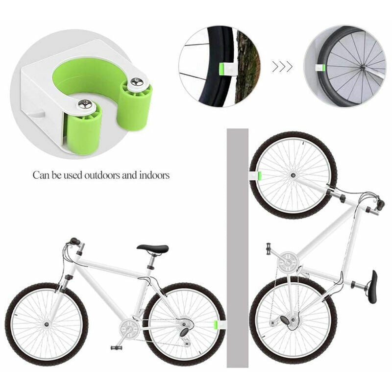 100Pcs Boucle de stationnement de vélo support mural vélo de route support de rangement vertical Clip support de vélo présentoir, vert-4x4x2cm - 4