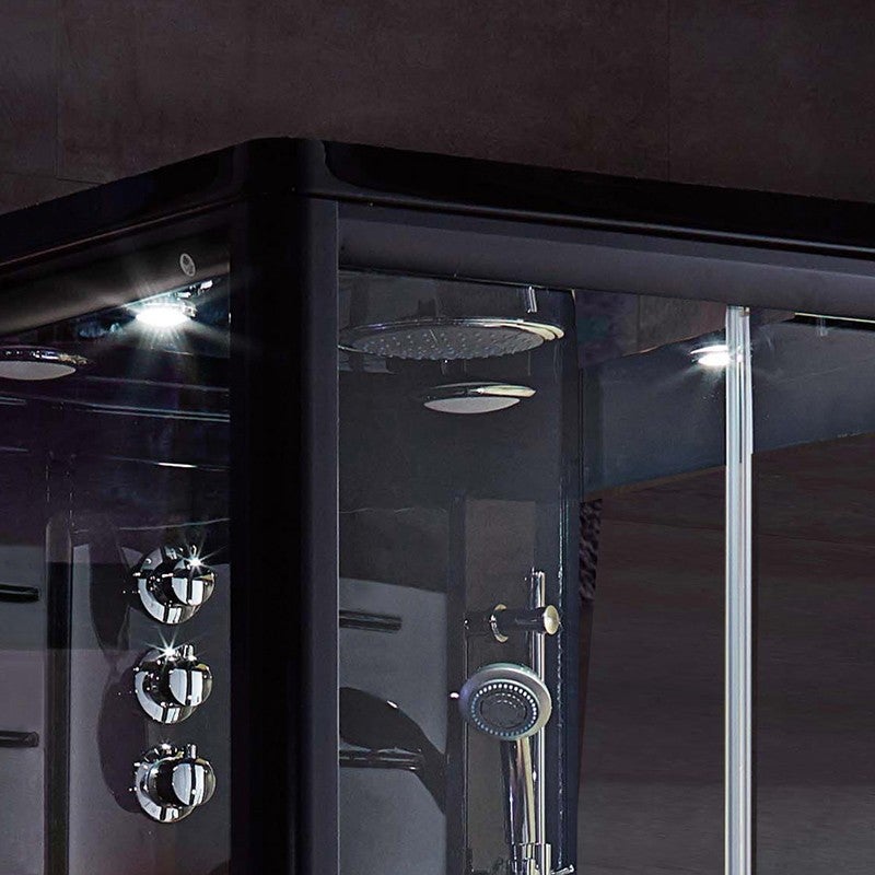 Cabine douche hammam Boreal® H-DUO Black Edition 112,5 x 90,5 x 220H cm - 4