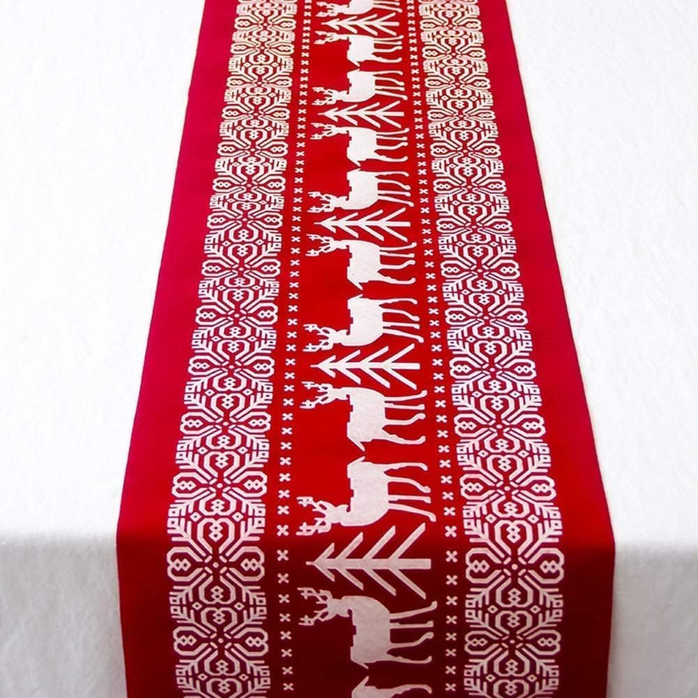 Obrus świąteczny, bieżnik bawełniano-lniany, dekoracja stołu świątecznego, zmywalny obrus na przyjęcia, obrus świąteczny 28 * 270 cm